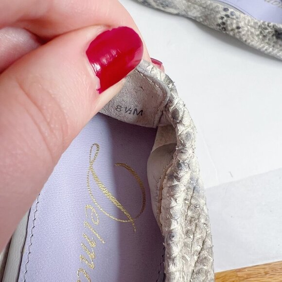 Delman Snakeskin Snake Print Ballet Flats Leather Loafers Women's Size 8.5 - Picture 6 of 7